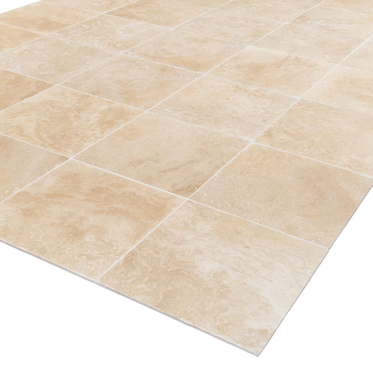 Oasis Beige Travertine Tile 18x18 10000938 Honed Filled angle view