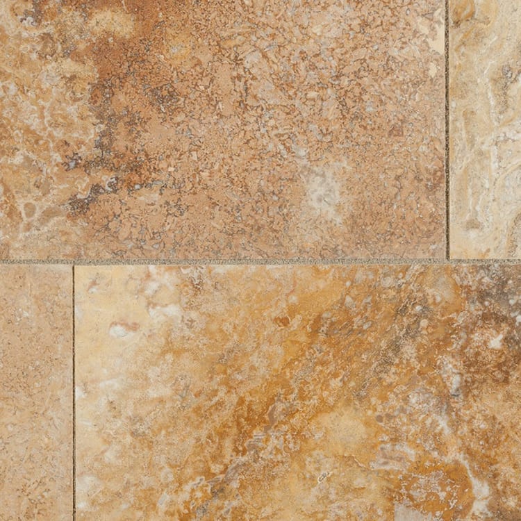Oasis Gold travertine tile 18x18 10074413 Honed Filled zoomin from top