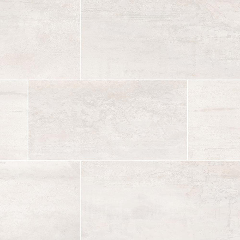 oxide blanc 12X24 glazed porcelain floor and wall tile msi collection NOXIBLA1224 product shot multiple tiles top view