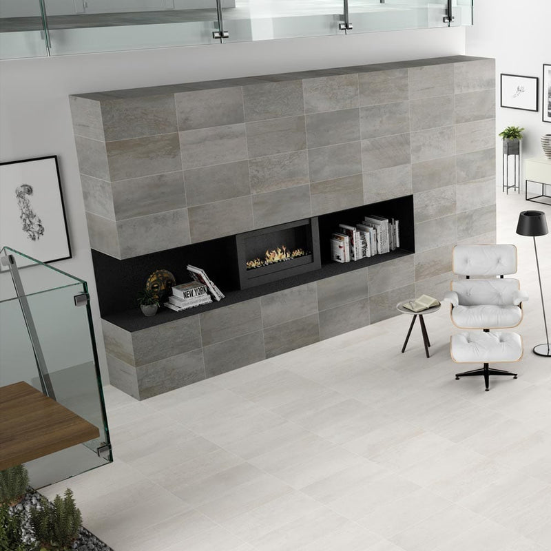 oxide blanc 12X24 glazed porcelain floor and wall tile msi collection NOXIBLA1224 product shot room view