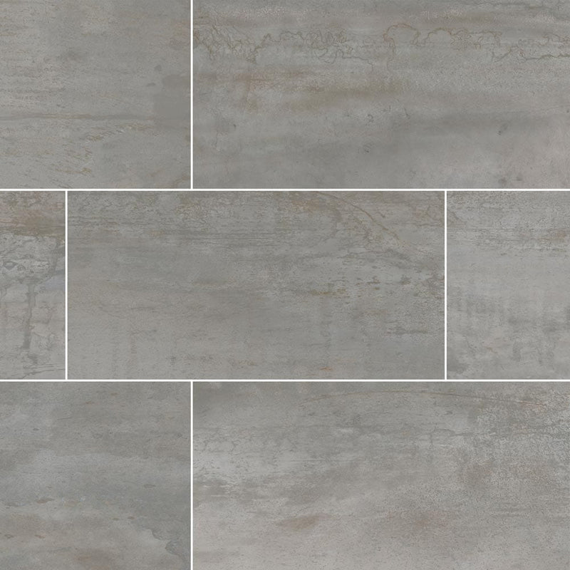 oxide magnetite 12x24 glazed porcelain floor and wall tile msi collection product shot multiple tiles top view