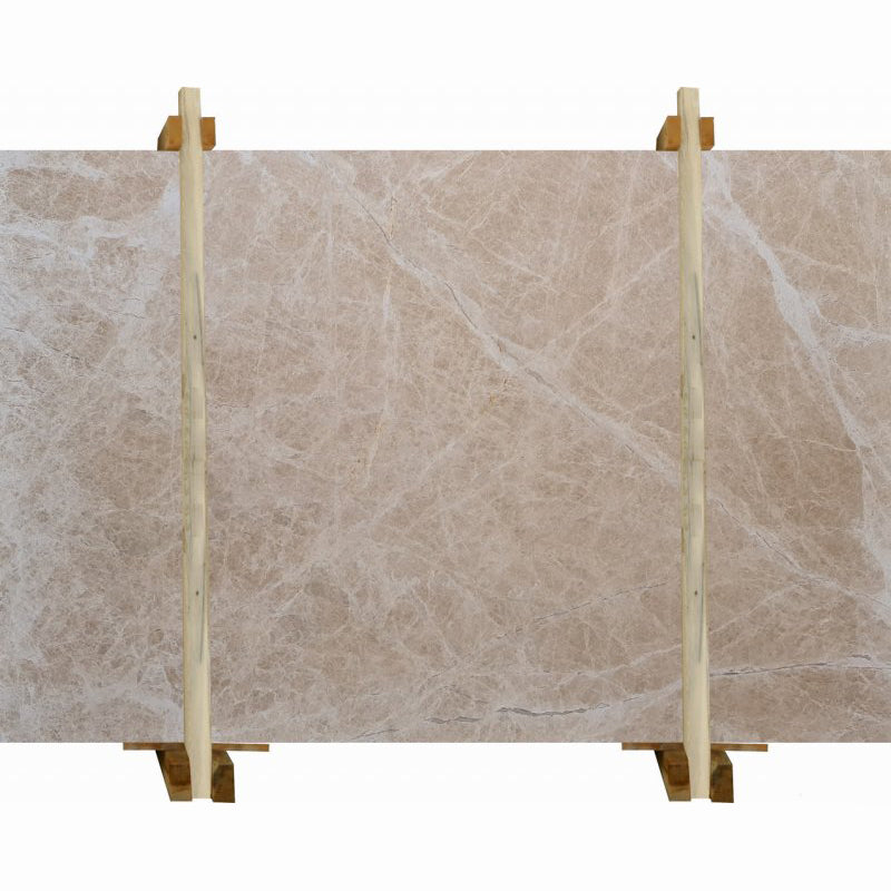 patara beige marble slabs polished 2cm packed on wooden bundles front view