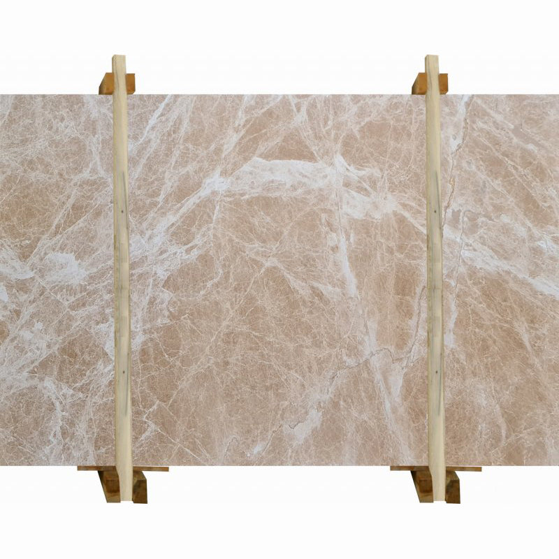 patara beige marble slabs polished 2cm packed on wooden bundles front view