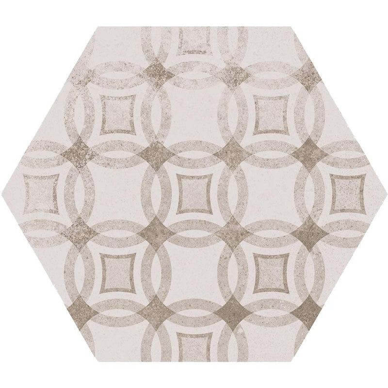 Patternia Hexagon Encaustic 7"x8" Glazed Porcelain Floor and Wall Tile - MSI Collection NMIX7X8HEX Product Shot One Tile Top View