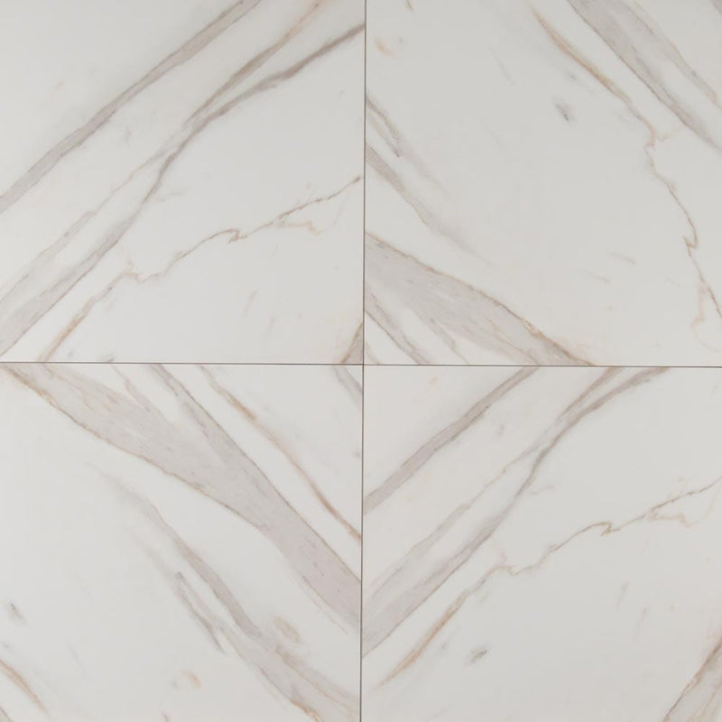 pietra calcatta glazed polished porcelain floor and wall tile msi collection NPIECAL1818P product shot multiple tiles top view