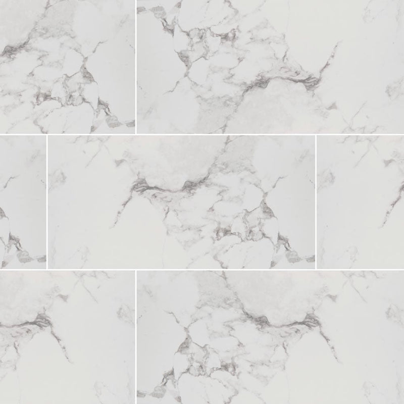 Pietra Statuario Polished Porcelain Floor and Wall Tile- MSI Collection NPIESTA1224P Product Shot Multiple Tiles Top View