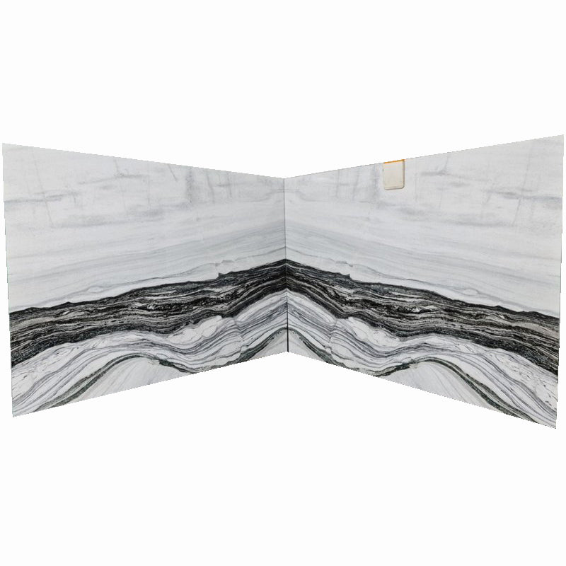 platinum oasis white marble slabs polished 2cm 2 slabs bookmatching front view