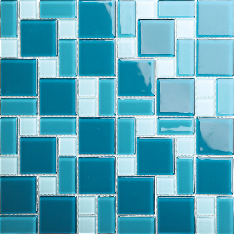 shades of blue pool glass mosaic pattern light blue pattern top view 