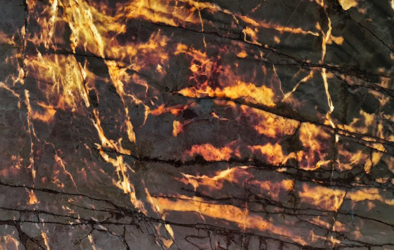 porto rosso marble slabs product shot backlit wide view