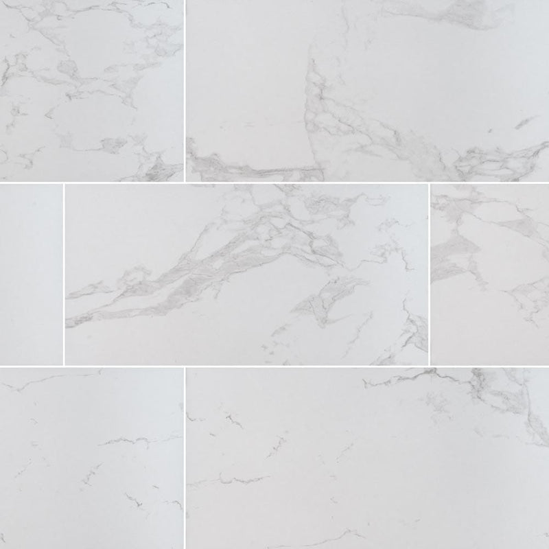 Praia Carrara Glazed Porcelain Floor and Wall Tile- MSI Collection NPRACAR1224 Product Shot Multiple Tiles Top View