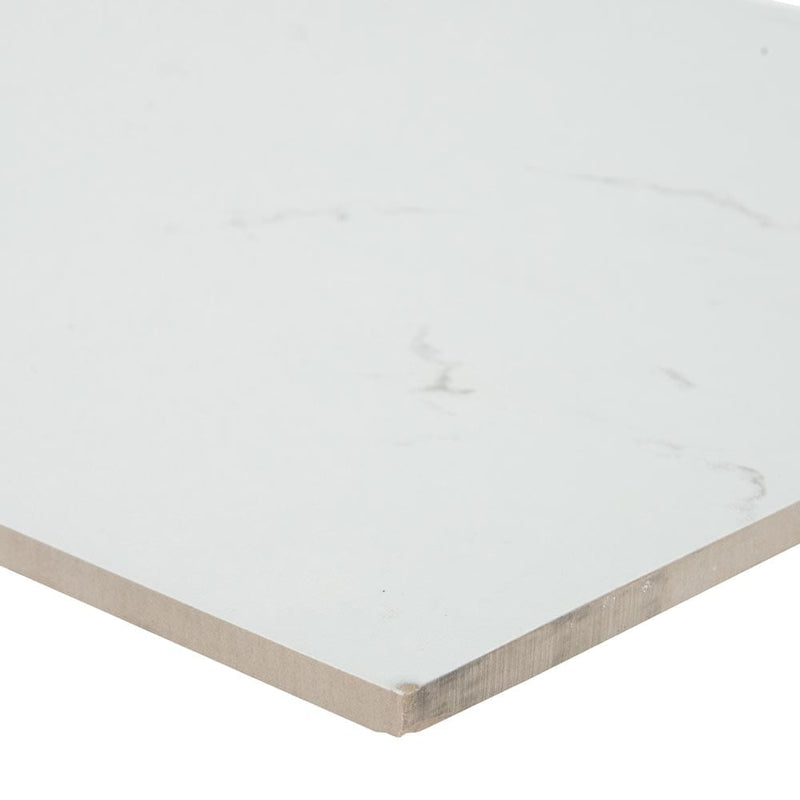 Praia Carrara Glazed Porcelain Floor and Wall Tile- MSI Collection NPRACAR1224 Product Shot One Tile Profile View