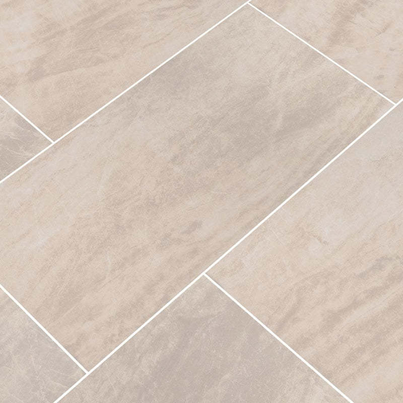 praia crema glazed porcelain floor and wall tile msi collection NPRACRE1224 product shot multiple tiles angle view