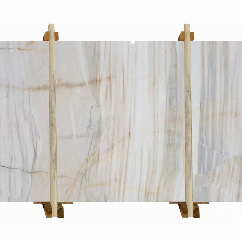 rainbow gold white marble slabs polished 2cm packed on wooden bundles front view