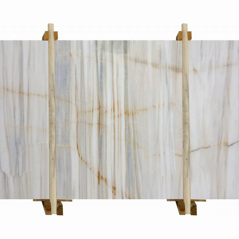 rainbow gold white marble slabs polished 2cm packed on wooden bundles front view