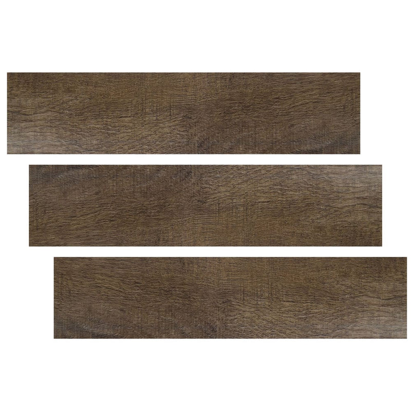 Reclamied oak 1/3" thick x 1 3/4" wide x 94" length luxury vinyl reducer molding VTTRECOAK-SR product shot multiple tiles top view