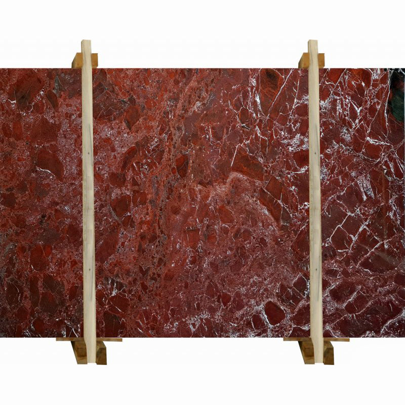 rosso levanto bordeaux marble slabs polished 2cm packed on wooden bundle product shot