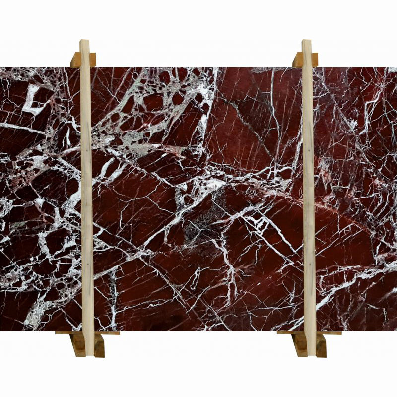 rosso levanto bordeaux marble slabs polished 2cm packed on wooden bundle product shot 