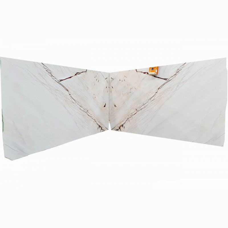 rosso venato white marble slabs polished 2cm 2 slabs bookmatching front view