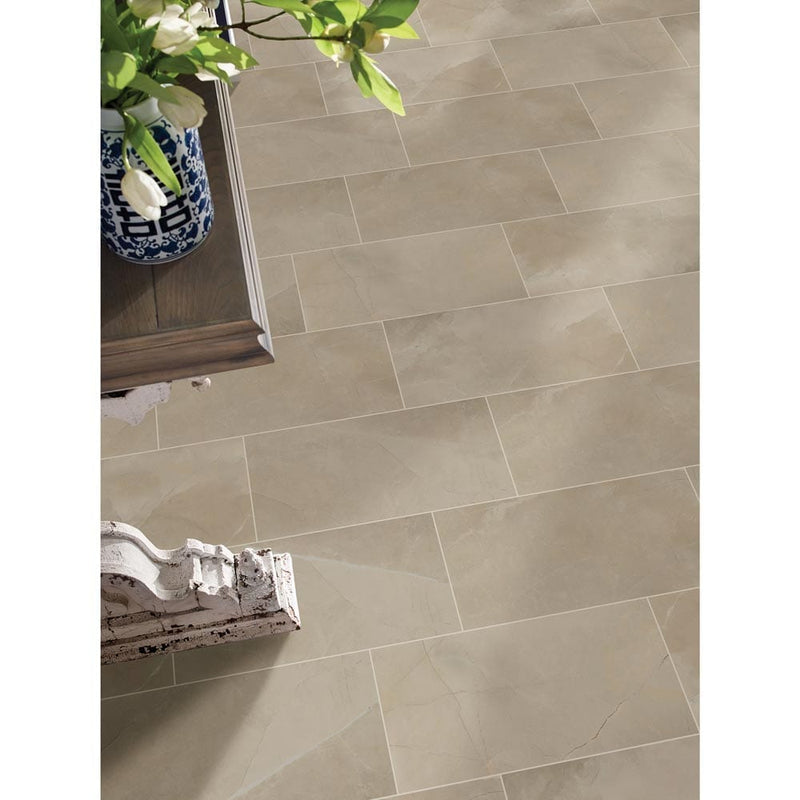 sande cream polished porcelain floor and wall tile msi collection NSANCRE1224P product shot advance top view