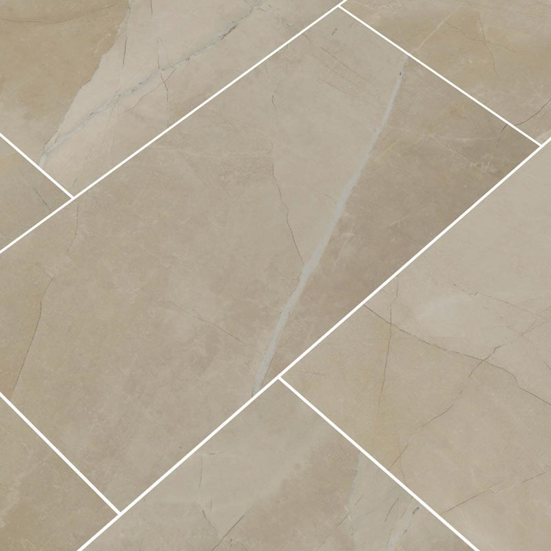 sande cream polished porcelain floor and wall tile msi collection NSANCRE1224P product shot multiple tiles angle view