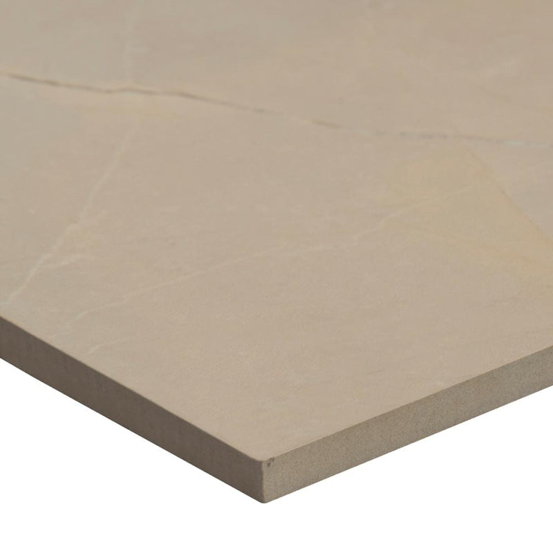 sande cream polished porcelain floor and wall tile msi collection NSANCRE2424P product shot one tile profile view