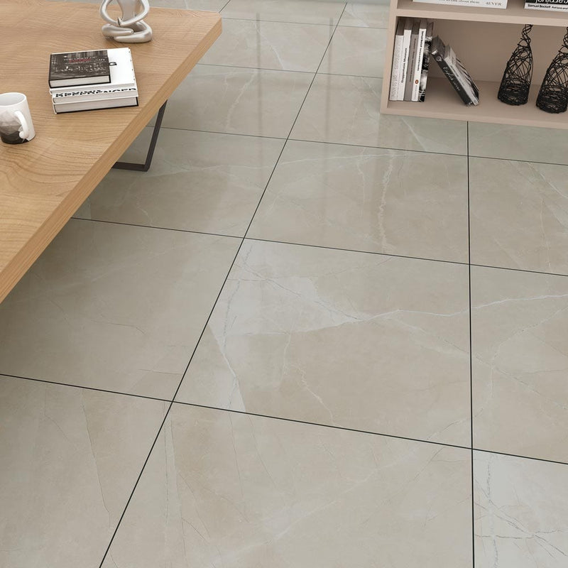 sande cream polished porcelain floor and wall tile msi collection NSANCRE2424P product shot room view