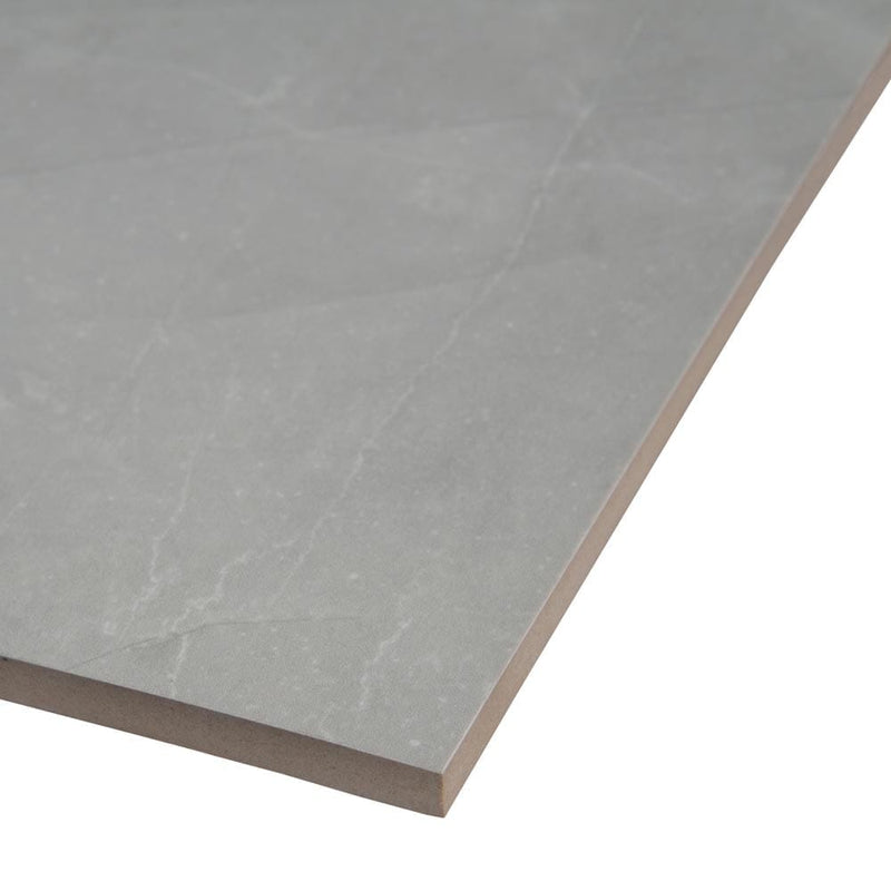 sande grey polished porcelain floor and wall tile msi collection NSANGRE2424P product shot one tile profile view