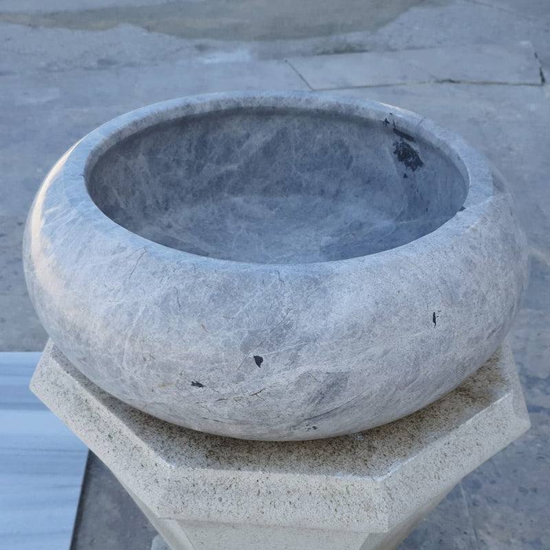 sirius silver marble vessel sink TMS21 side view