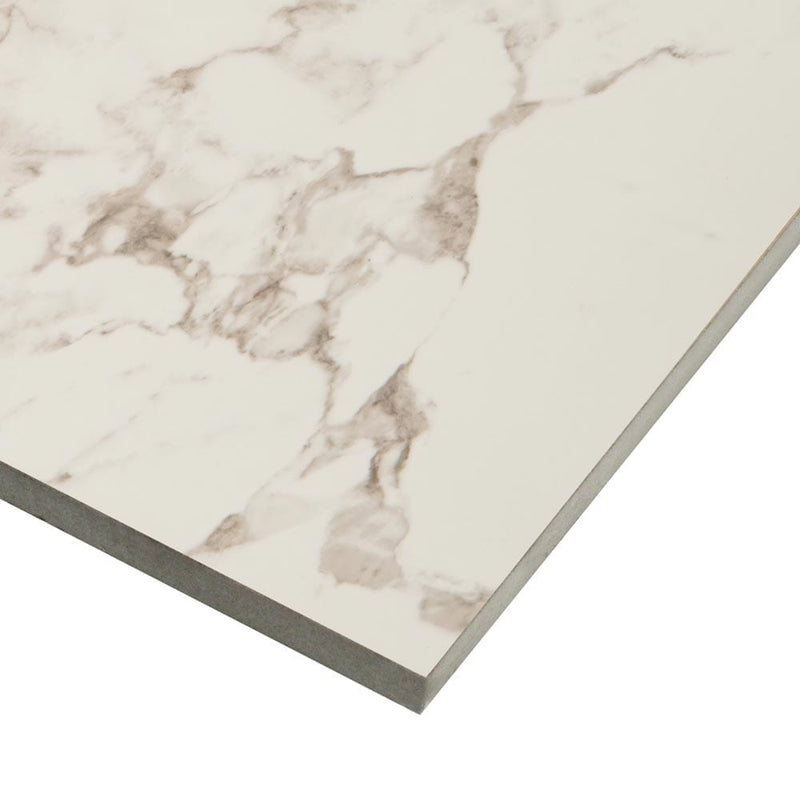 statuario glazed porcelain floor and wall tile msi collection NSTA1224 product shot one tile profile view