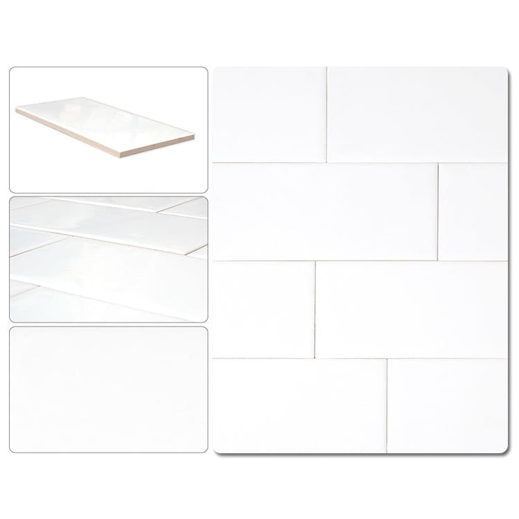 subway tile pearl white glossy 3x6 10050368 multiple images together