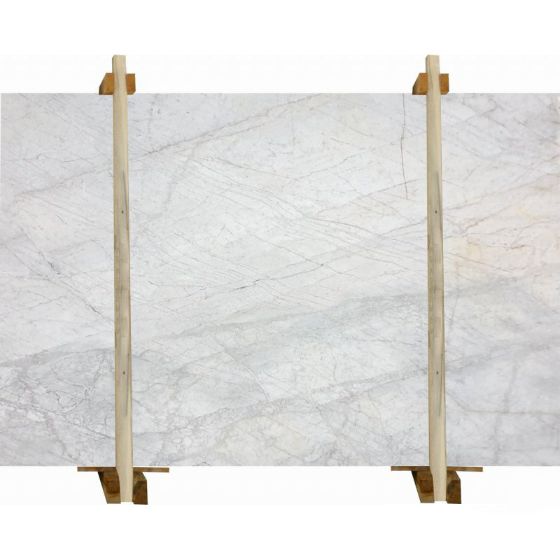 sugar white marble slabs polished packed on wooden bundle product shot