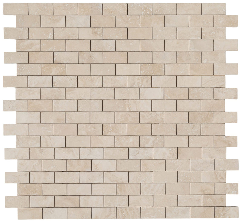 Light Beige Travertine Honed Mosaic Floor and Wall Tile - Livfloors Collection