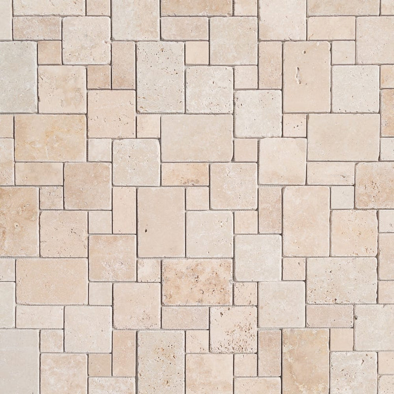 travertine mosaic pattrern 10095994 riverbed tumbled product shot multiple topview