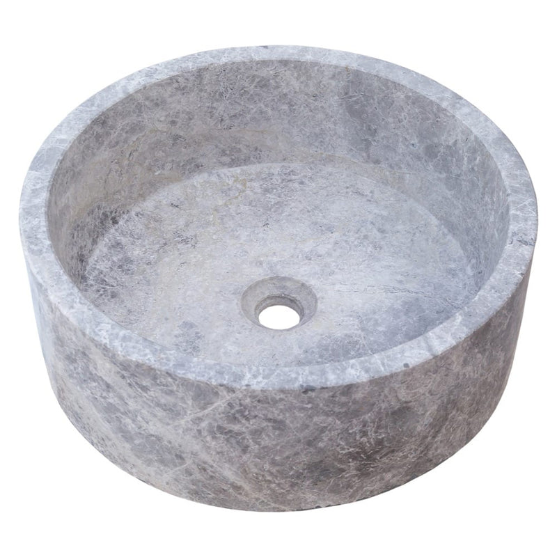Natural Stone Tundra Grey Marble Above Vanity Bathroom Sink Polished (D)16.5" (H)6" product shot