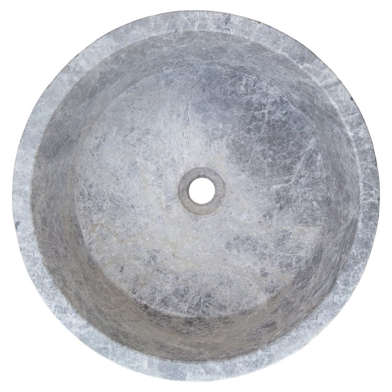 Natural Stone Tundra Grey Marble Above Vanity Bathroom Sink Polished (D)16.5" (H)6" top view