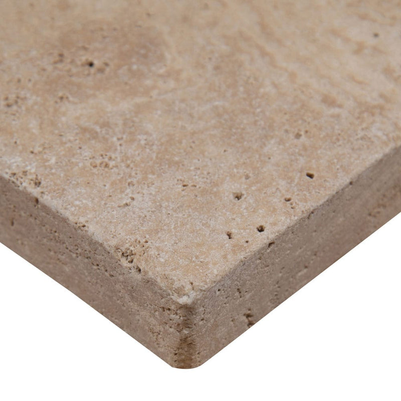 tuscany beige travertine pavers pattern tumbled floor tile LPAVTBEI10KITS one tile profile view