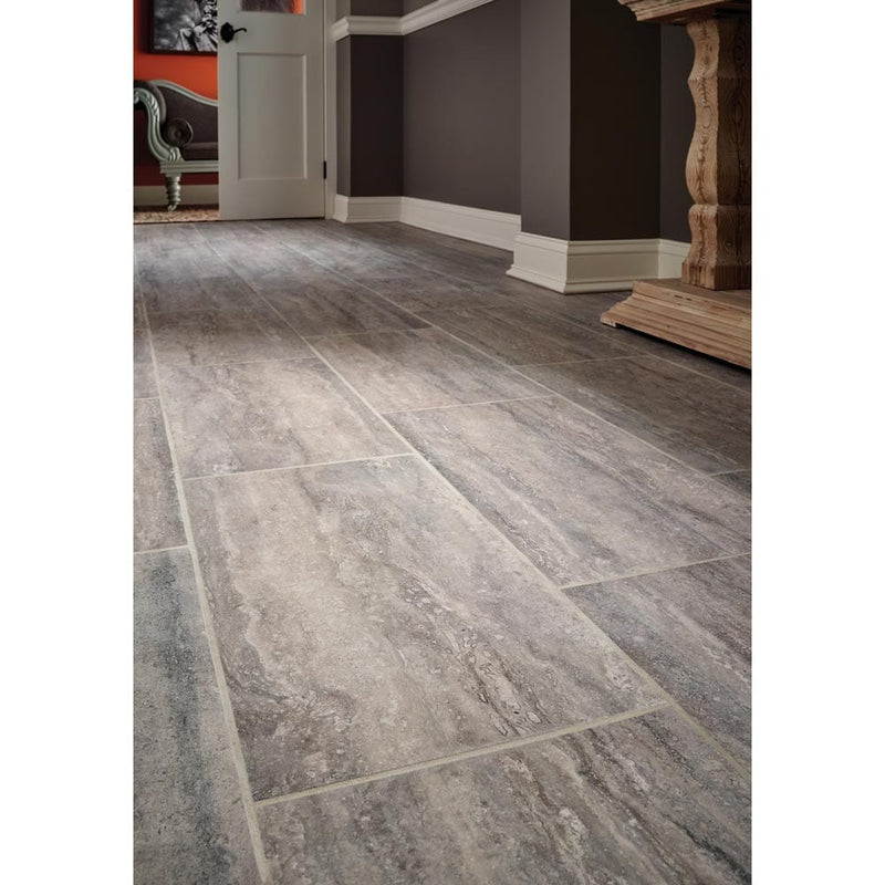veneto gray glazed porcelain floor and wall tile msi collection NVENEGRA1224 product shot room view