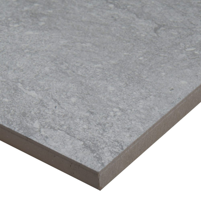 vulkon grey porcelain pavers 24x24in matte floor tile LPAVNVULGRE2424 one tile profile view