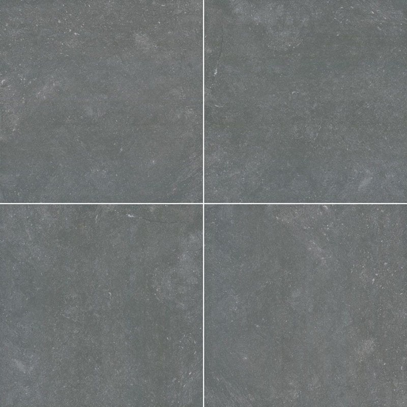 vulkon nero porcelain pavers 24x24in matte floor tile LPAVNVULNER2424 4 tiles top view