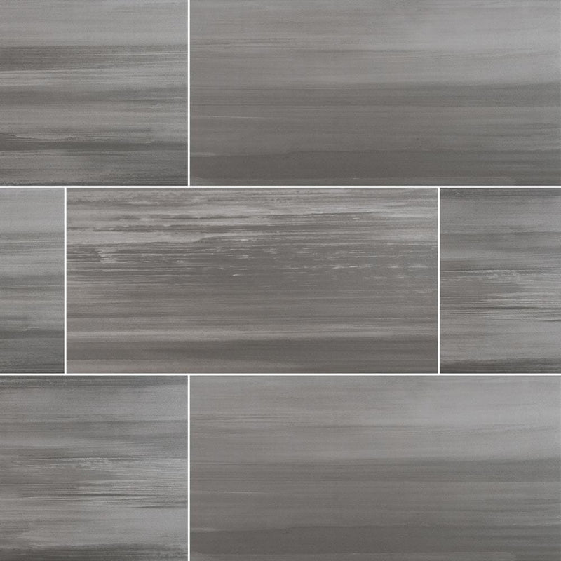 water color graphite glazed porcelain floor and wall tile msi collection NWATGRA1224 product shot multiple tiles top view